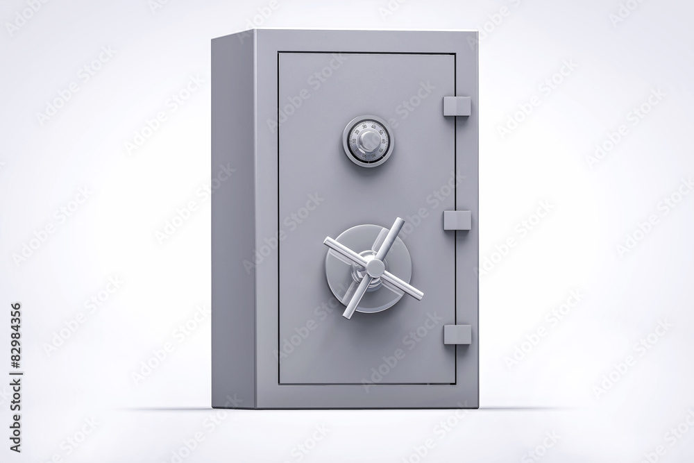 3D bank safe box isolated render 3D bank safe box isolated render