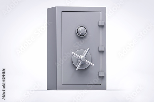 3D bank safe box isolated render