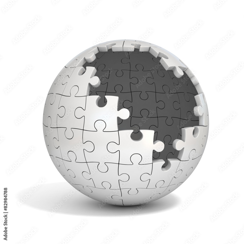 spherical puzzle with missing pieces Illustration Stock | Adobe Stock