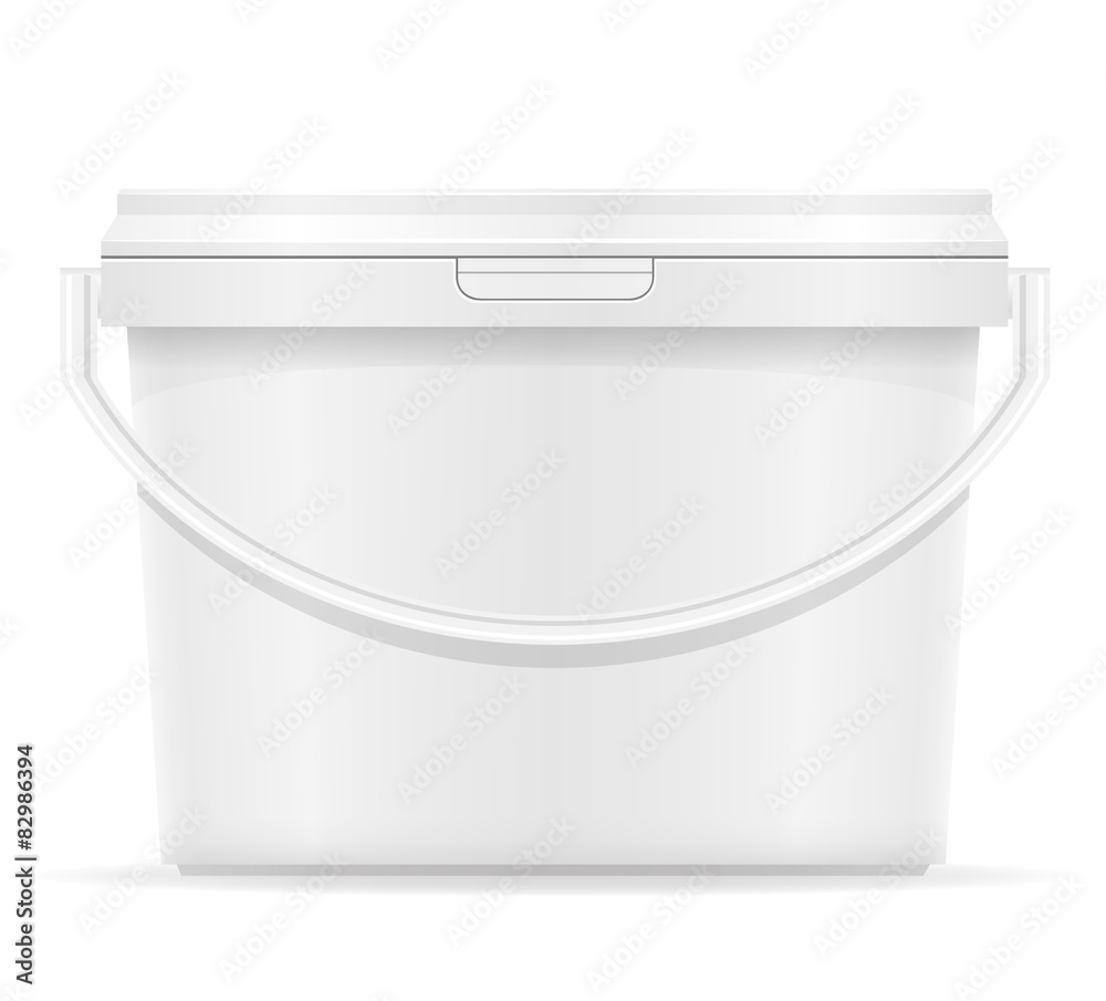 white plastic bucket for paint vector illustration white plastic bucket for paint vector illustration