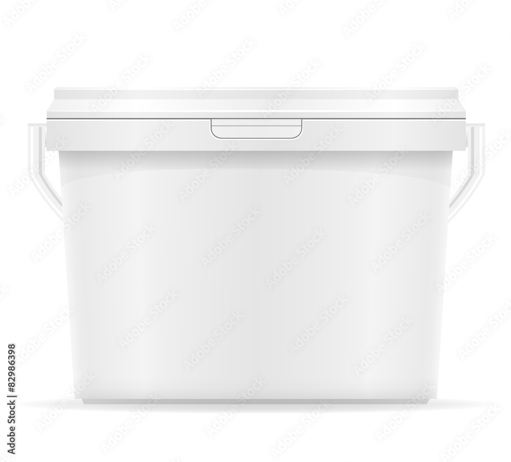 white plastic bucket for paint vector illustration white plastic bucket for paint vector illustration
