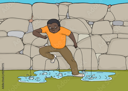 Scared Man and Leaky Dam