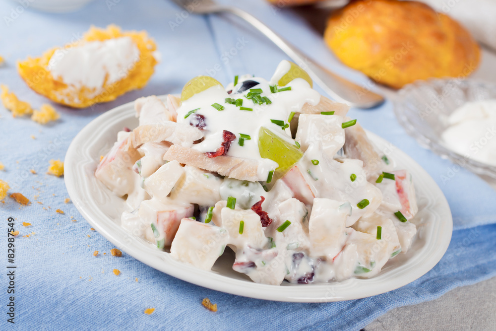 Chicken salad with grapes, apples and cranberries Chicken salad with grapes, apples and cranberries