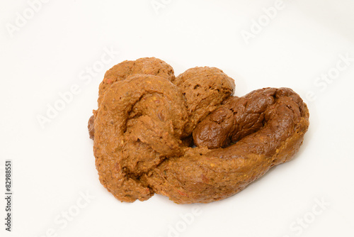 Real Human Feces On White Background