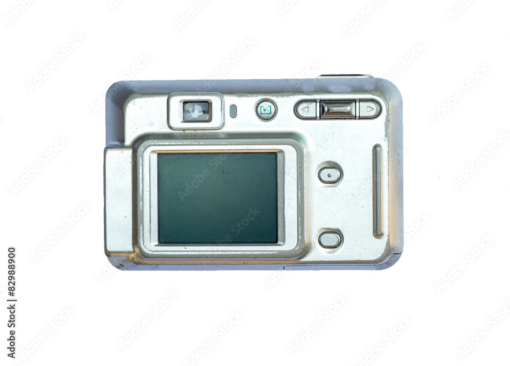 old digital camera isolated white background old digital camera isolated white background