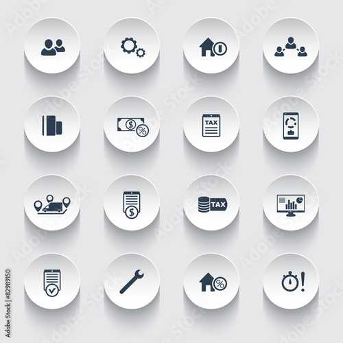 16 finance, costs, tax round modern 3d icons