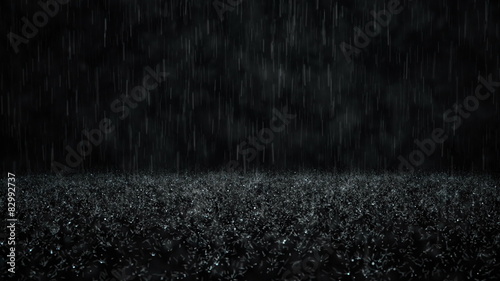 Rain on black background 4K