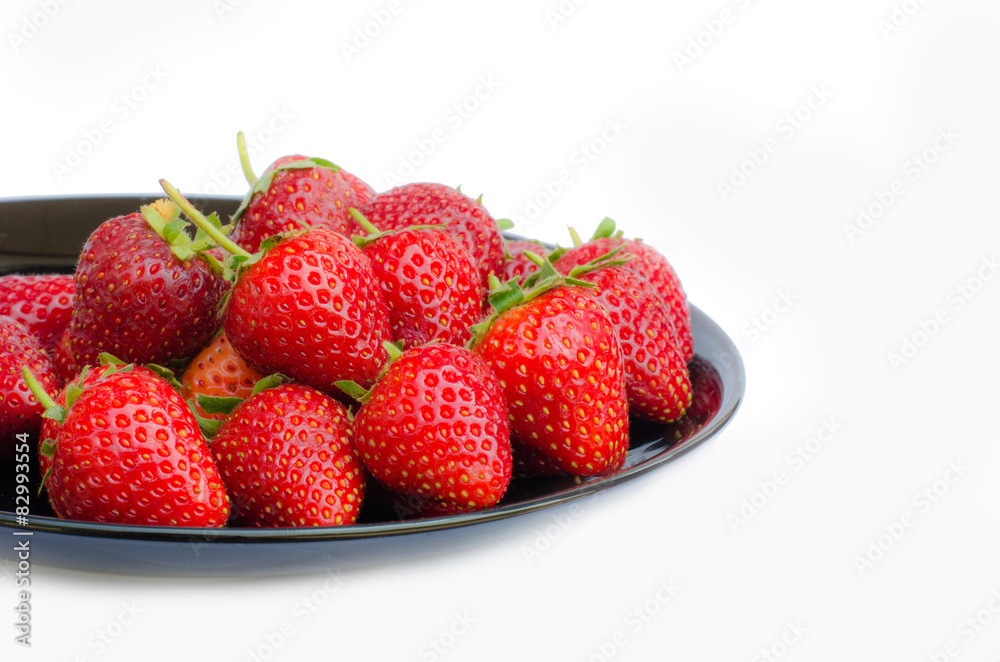 Strawberry in disk on white background Strawberry in disk on white background