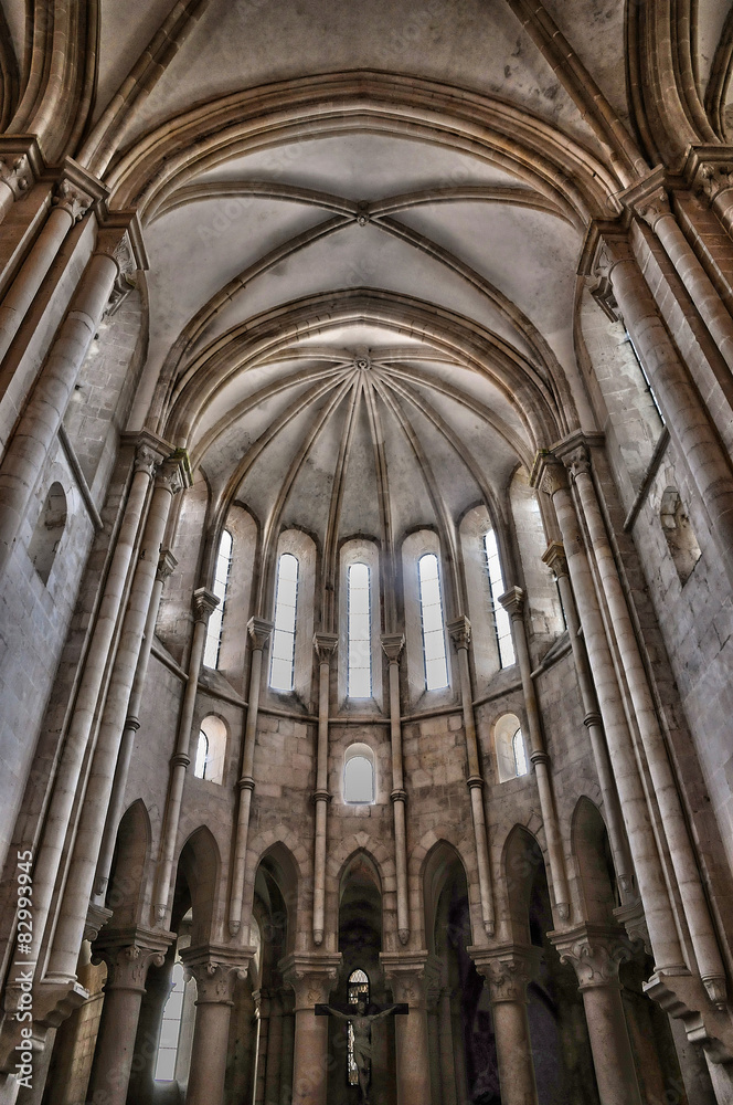 interior of Alcobaca monastery in Portugal