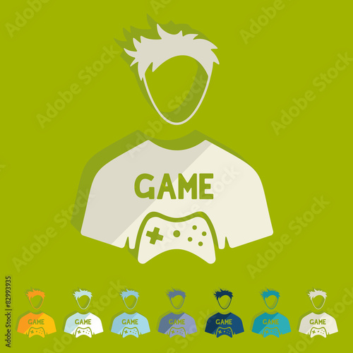 Flat design: gamer