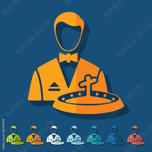 Flat design: dealer casino