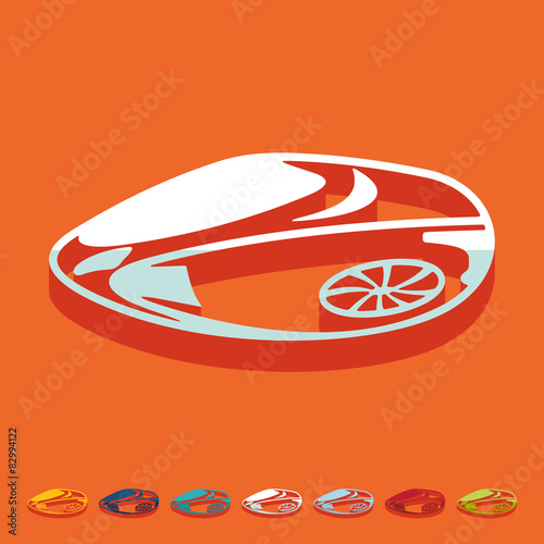 Flat design: flying car