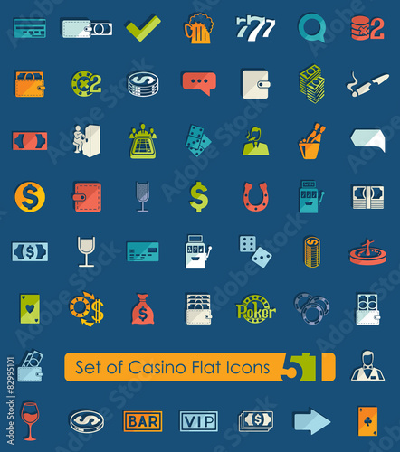 Set of casino icons