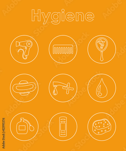 Set of hygiene simple icons