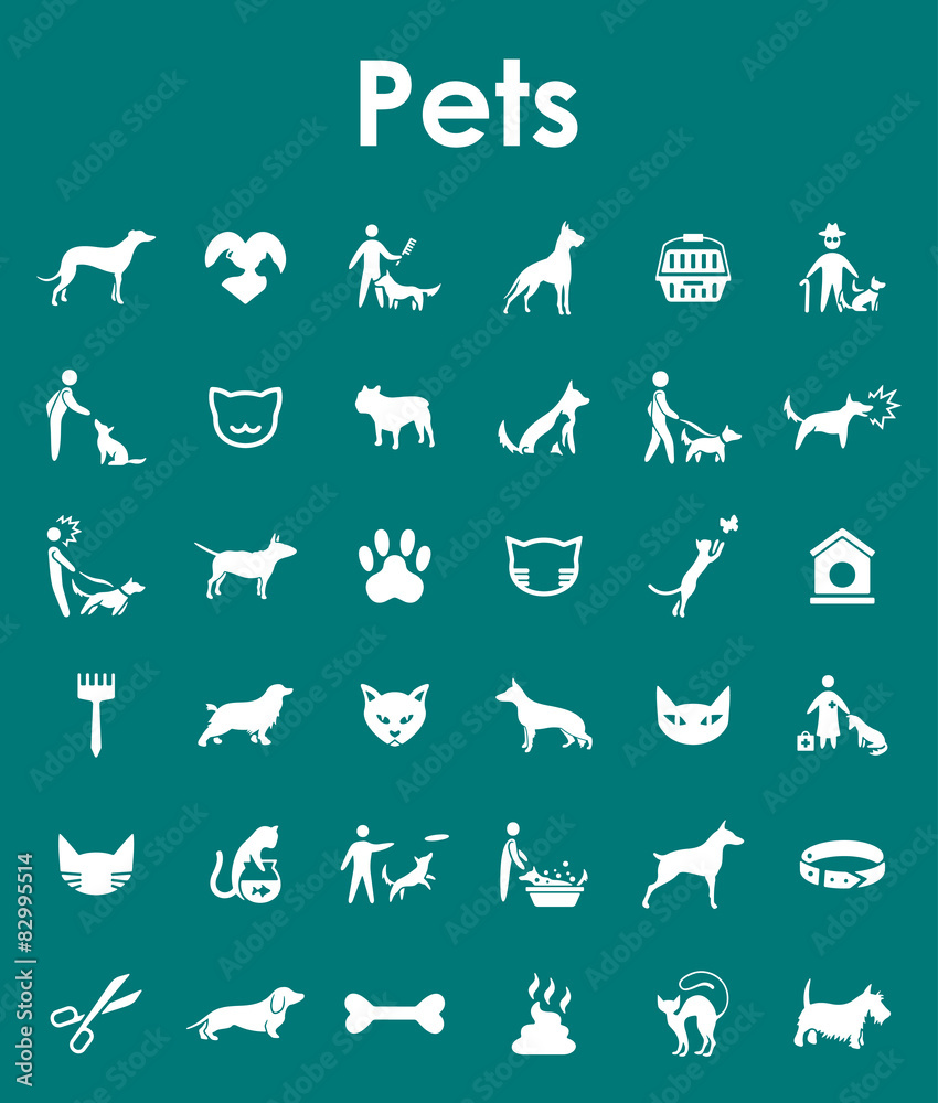 Set of pets simple icons Set of pets simple icons