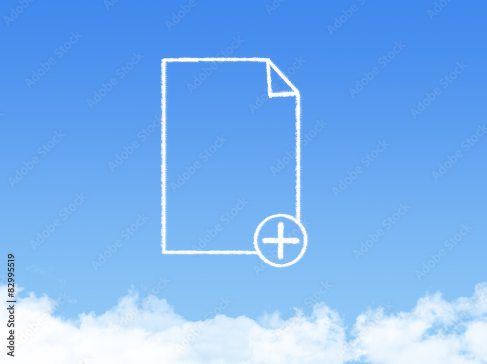 Notepad paper document cloud shape Notepad paper document cloud shape