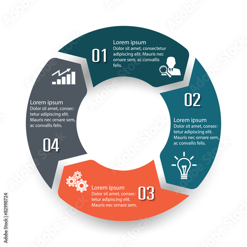 Circle infographic label four option colorful design