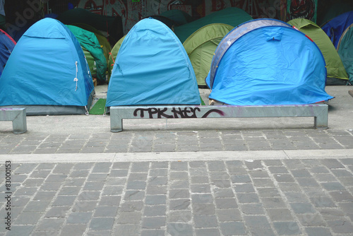 Canvas Print Tentes de sans-abri à paris