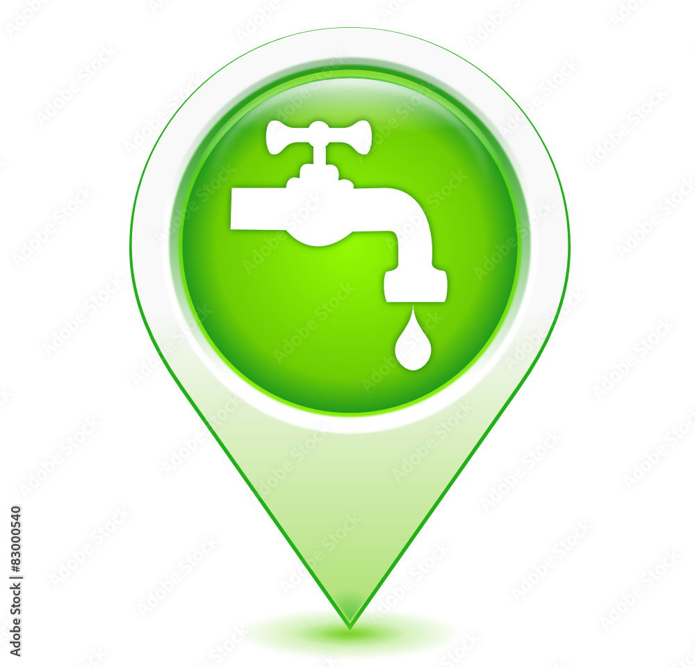 Fototapeta premium robinet sur marqueur géolocalisation vert 