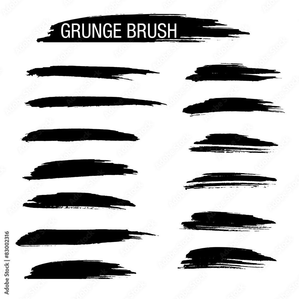 Set of Hand Drawn Grunge Brush