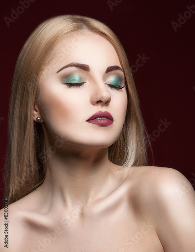 woman beauty. Glamour blond woman with professional make up