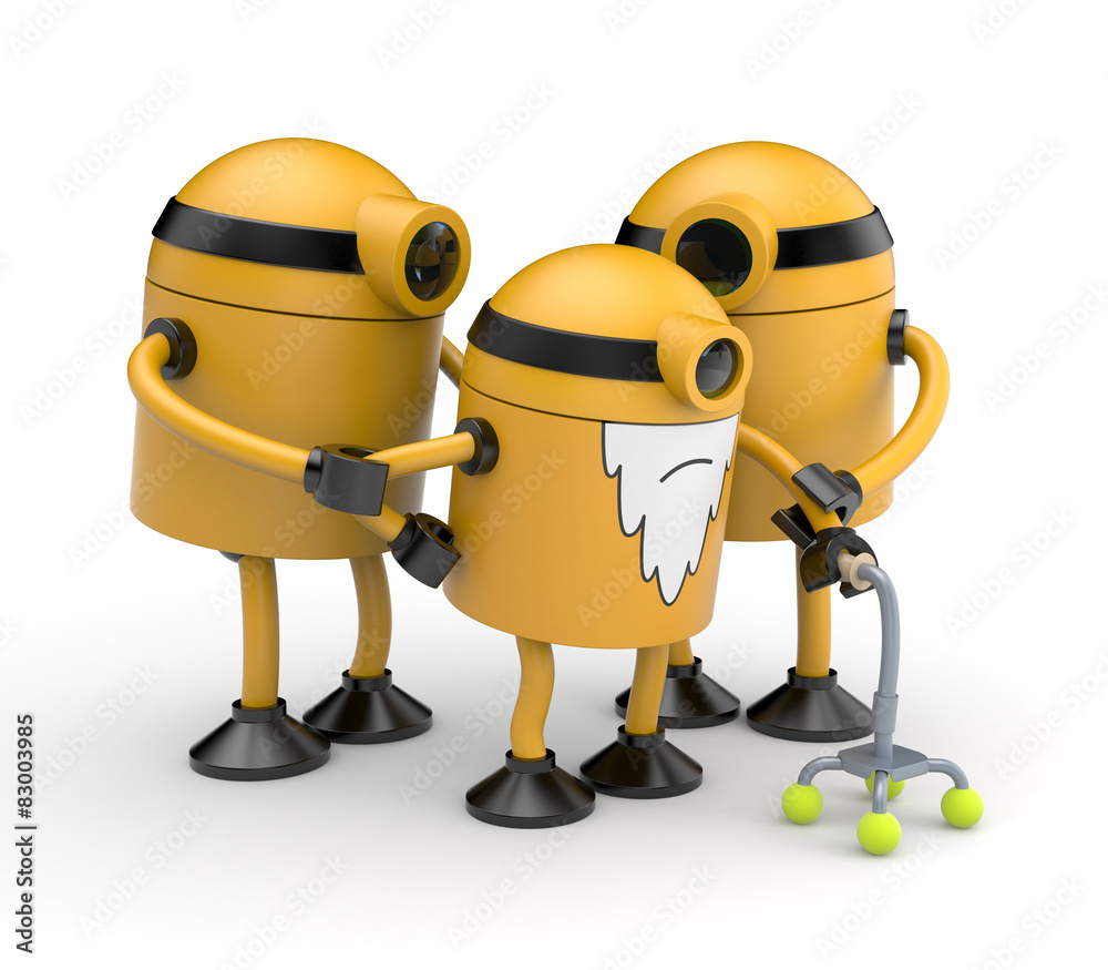 Naklejka premium Robots family