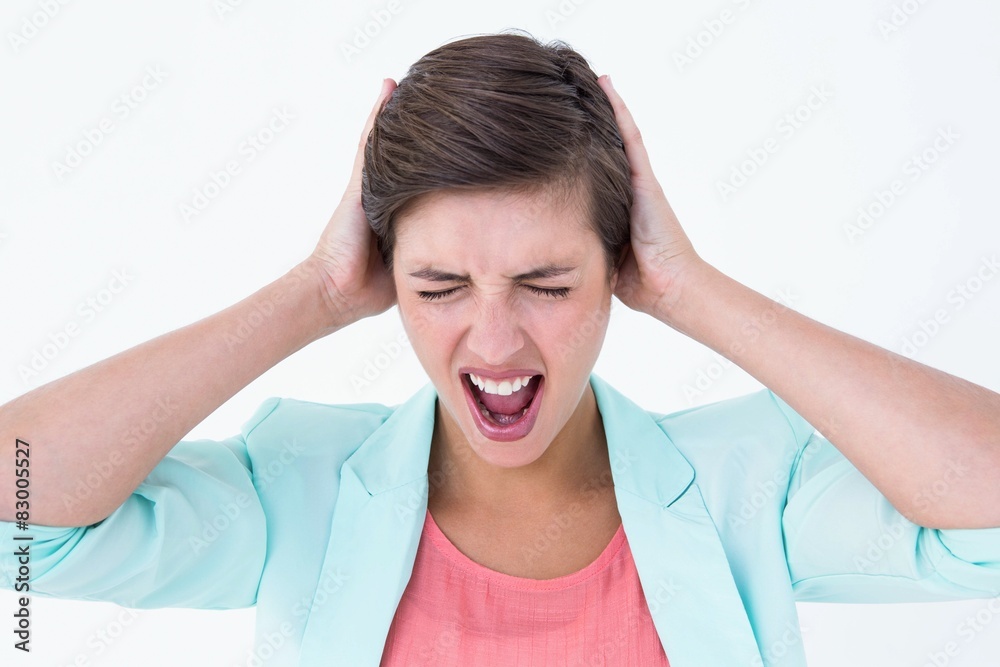 Angry woman screaming Angry woman screaming