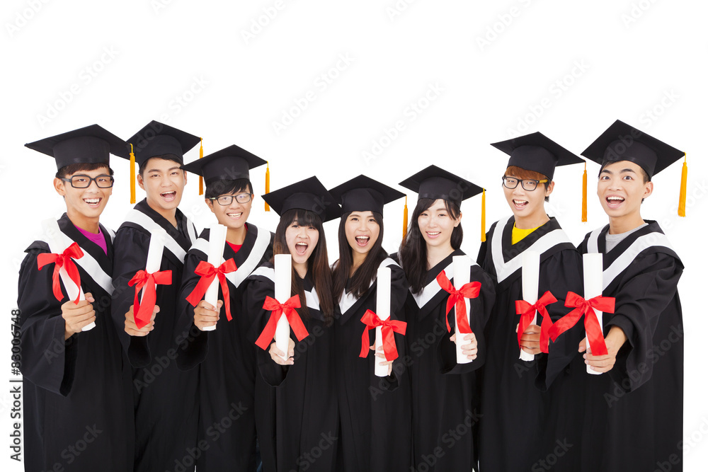 Group Of asian Students Celebrating Graduation Group Of asian Students Celebrating Graduation