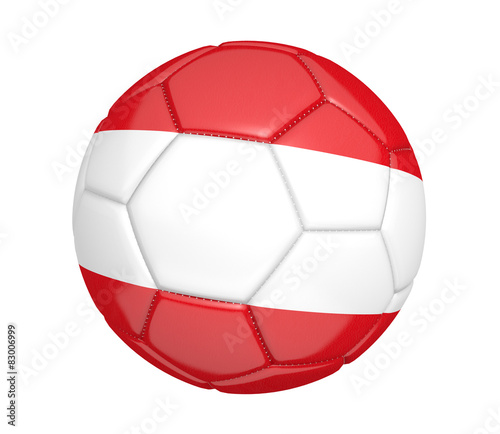 Soccer ball, or football, with the country flag of Austria