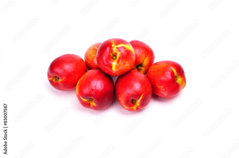 A Pile of Nectarines on White Background A Pile of Nectarines on White Background