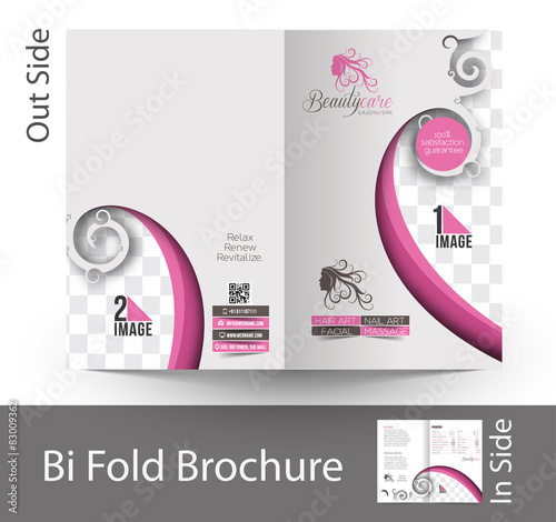 Beauty Care & Salon Bi-Fold Mock up & Brochure Design 