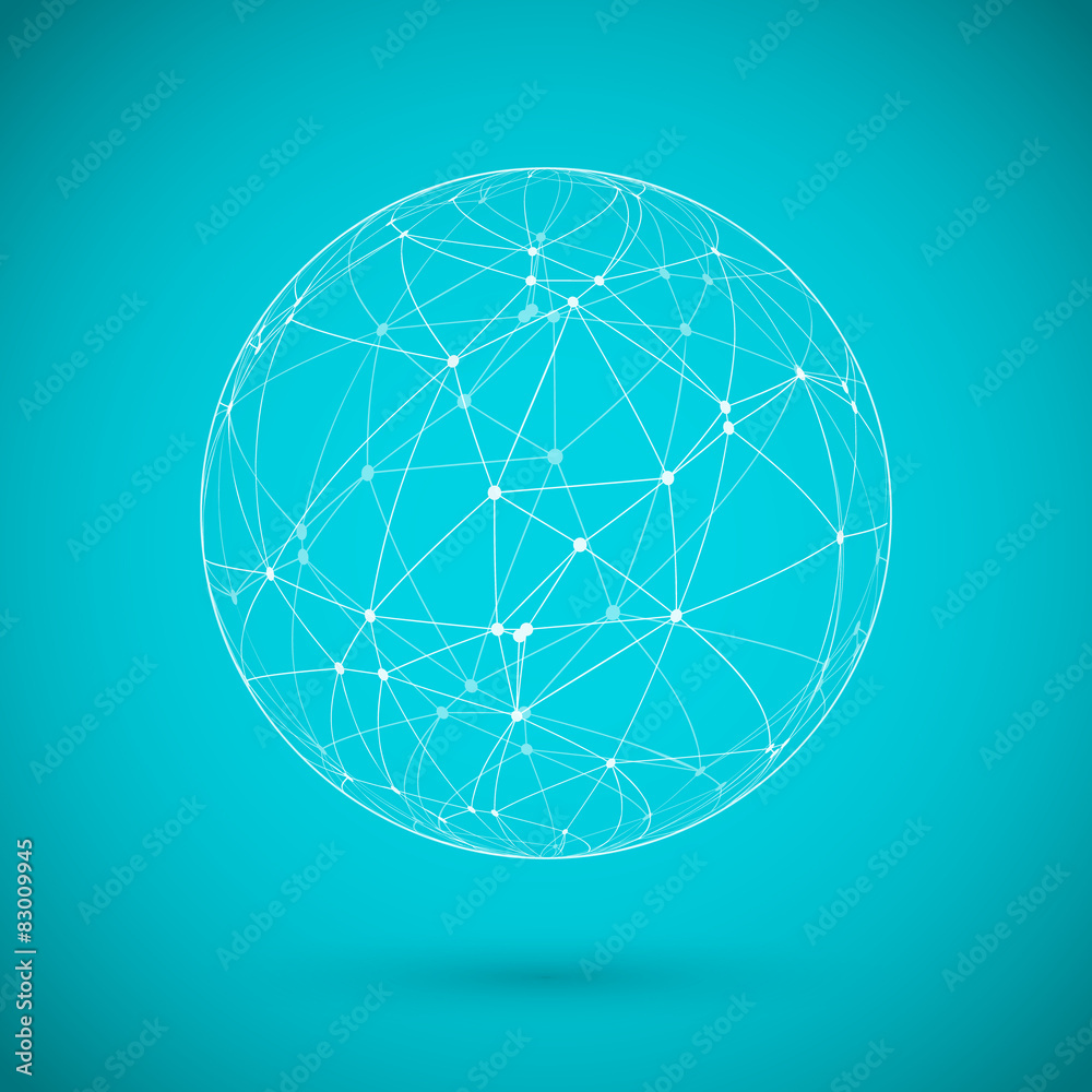 Global Network Lines with Dots Connection Vector Background Global Network Lines with Dots Connection Vector Background