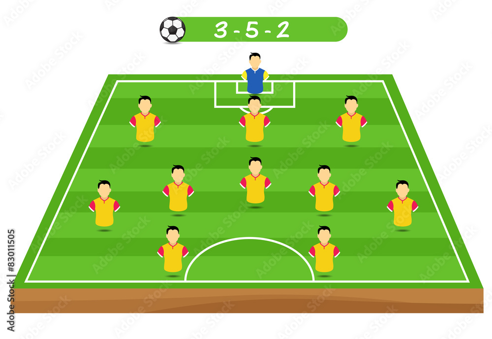 Fototapeta premium Football tactics and strategy team formation.