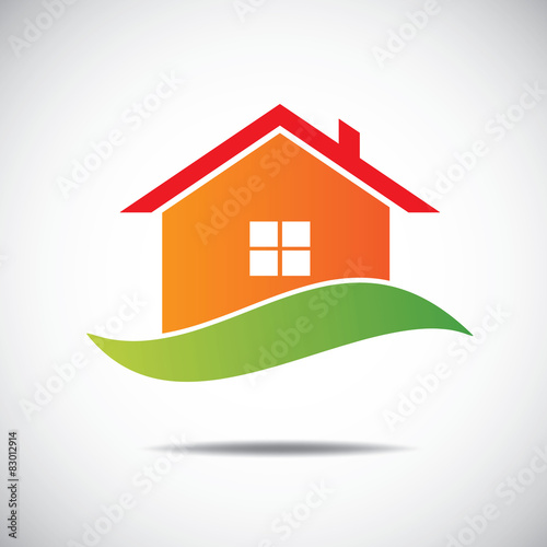 business home icon, branding emblem design
