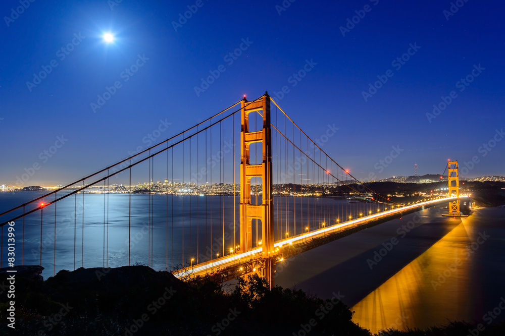 Golden gate bridge at night in San Francisco Golden gate bridge at night in San Francisco