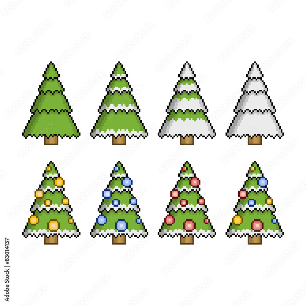 Pixel christmas trees
