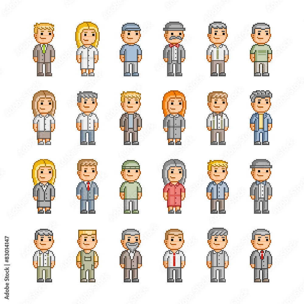 Pixel collection of smiling people Pixel collection of smiling people