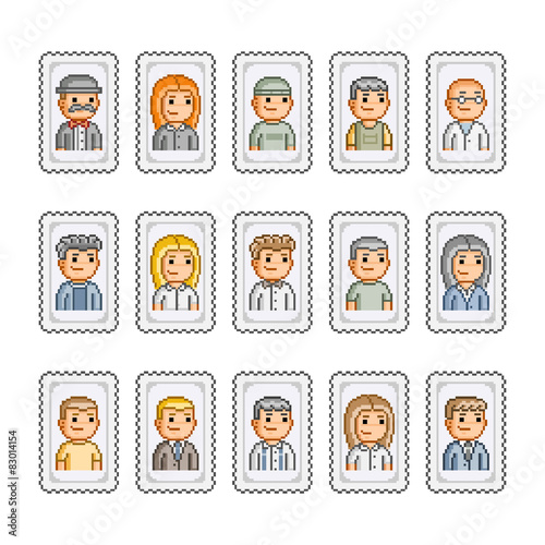 Pixel stamps and people