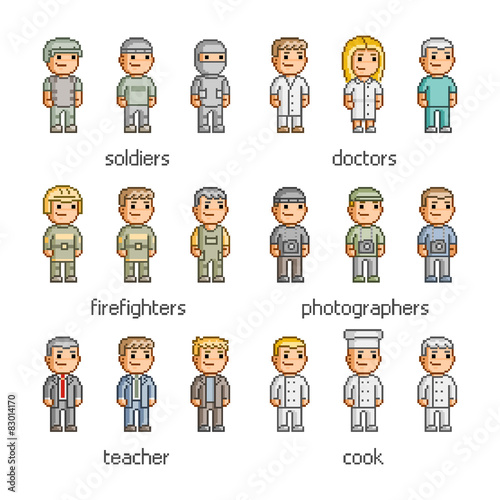 Pixel art collection professions
