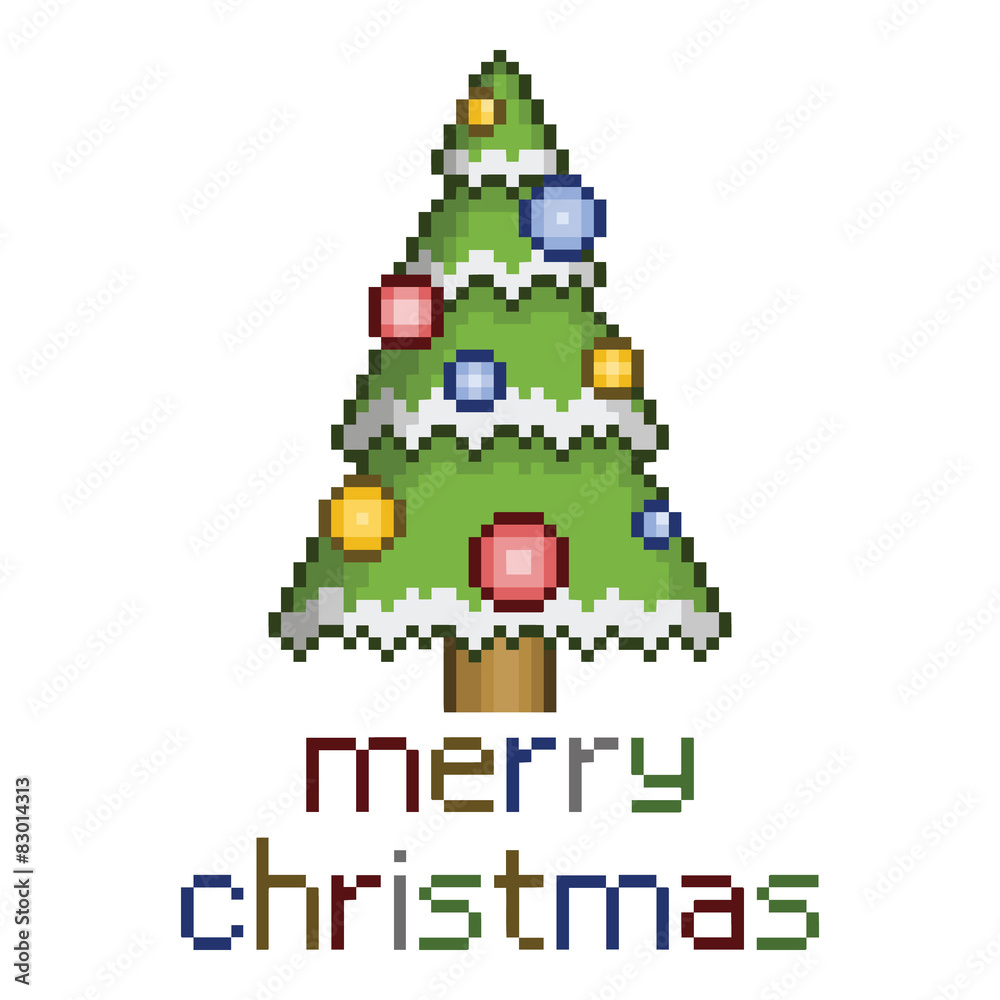 Pixel christmas tree with ornaments Pixel christmas tree with ornaments