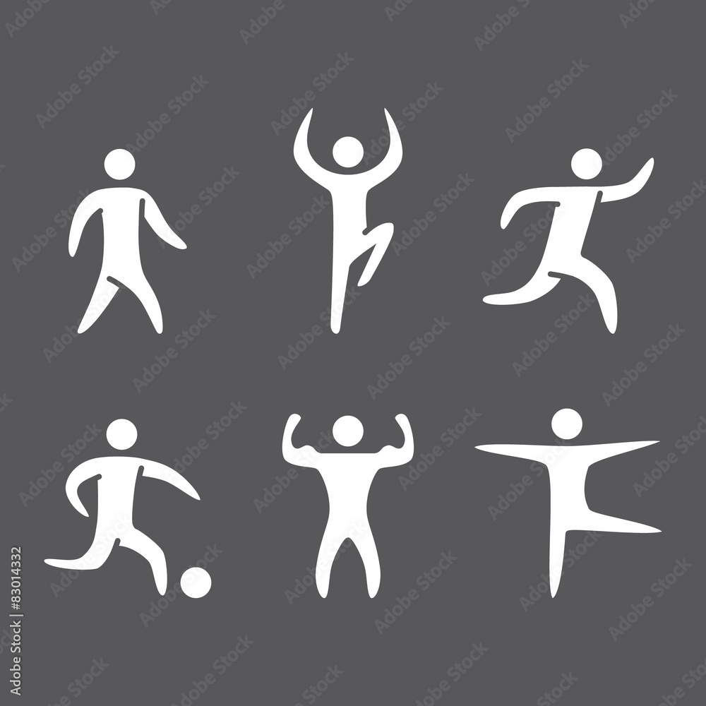 Silhouette figures of athletes Silhouette figures of athletes