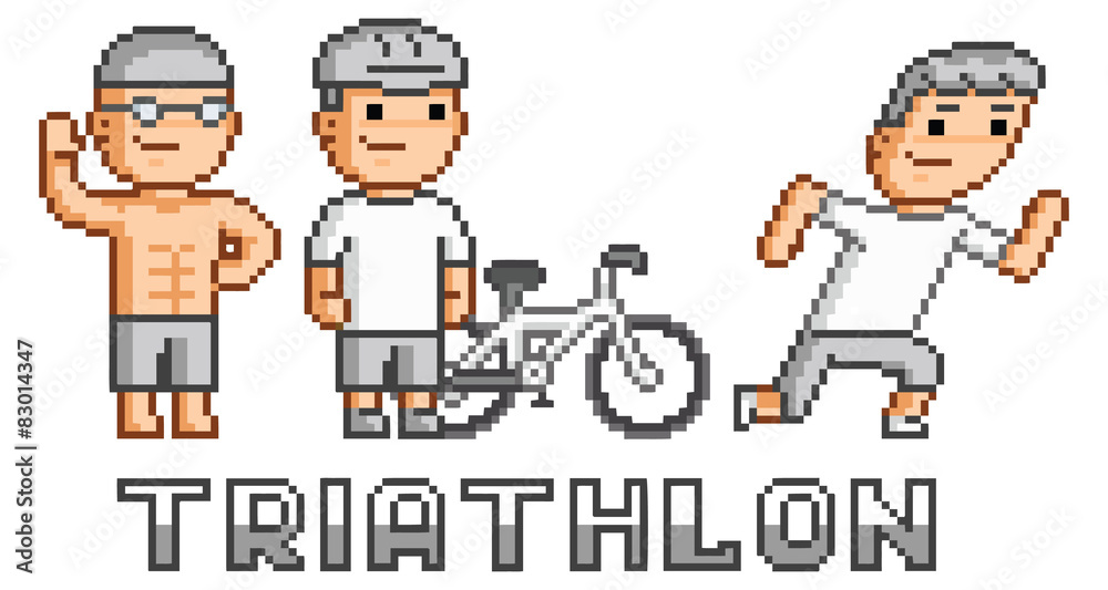 Pixel logo triathlon