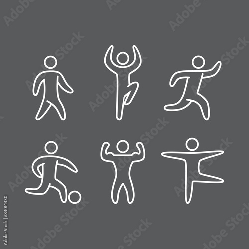 Outlines figures of athletes