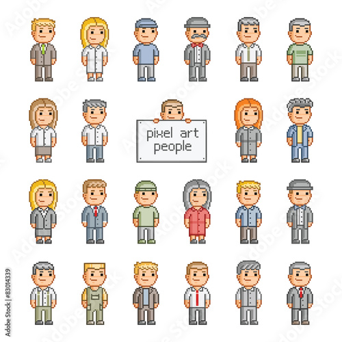 Pixel set of people
