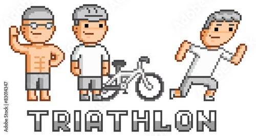 Pixel logo triathlon