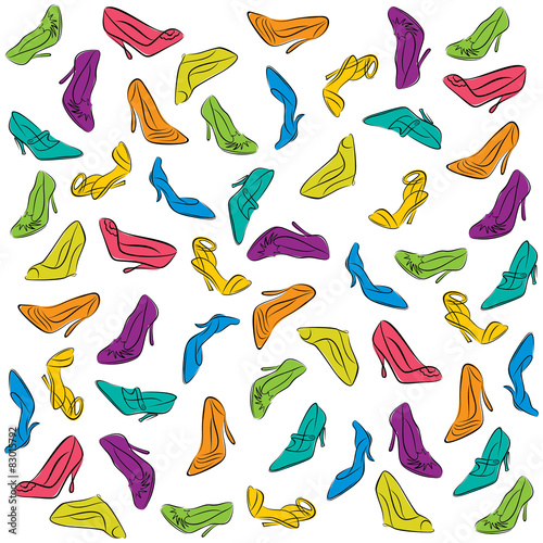 colorful stylish footwear pattern design vector