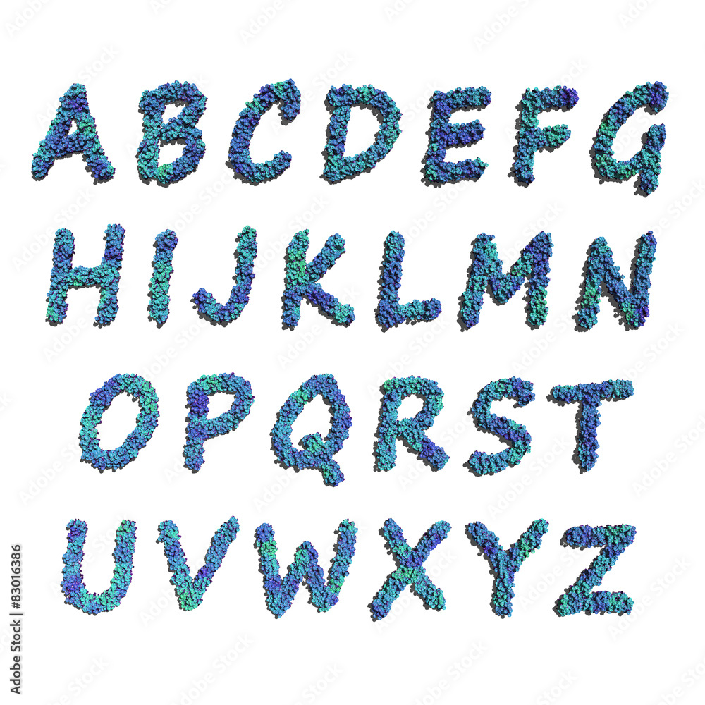 alphabet create by blue flowers white background alphabet create by blue flowers white background