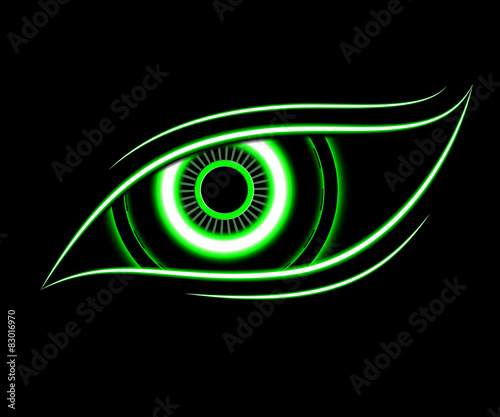 green eye technology abstract background, vector