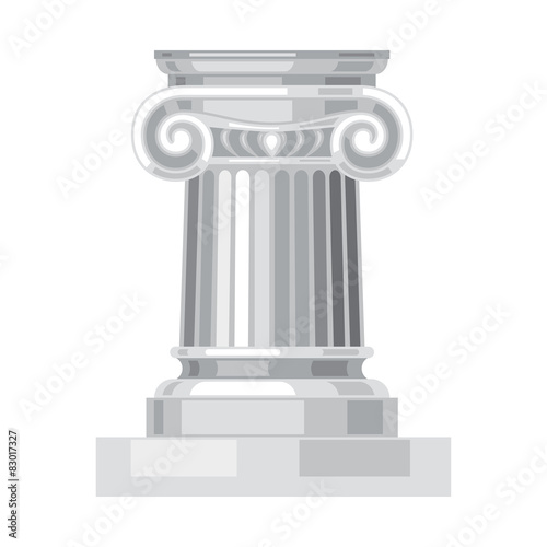 Ionic realistic antique greek marble column isolated