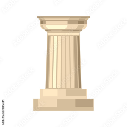 Doric realistic antique greek marble column isolated